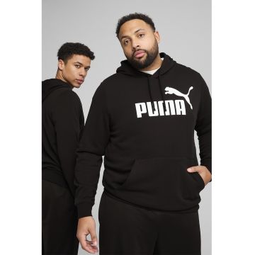 Hanorac cu logo si buzunar kangaroo - Negru