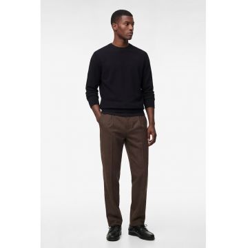 Pantaloni chino relaxed fit cu pliuri - Maro