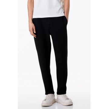 Pantaloni conici cu talie elastica - Negru