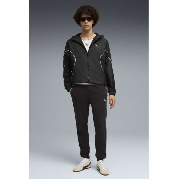 Pantaloni de trening relaxed fit cu benzi laterale logo - Negru