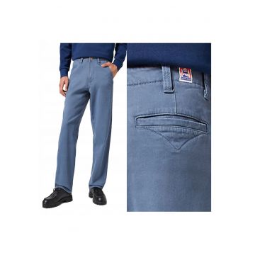 Pantaloni Scurti Barbati -  Casey Jones Chino - Straight Fit - Talie Medie - Lungi - 5 Buzunare - Fermoar - Bumbac - Albastru - Albastru