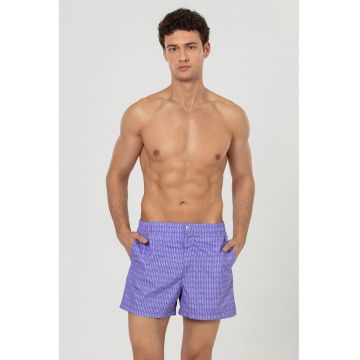 Pantaloni scurti de baie cu buzunare laterale - Ametist