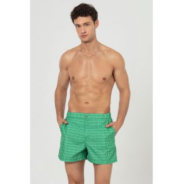 Pantaloni scurti de baie cu buzunare laterale - Verde electric