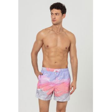 Pantaloni scurti de baie cu buzunare si snur - Roz pastel/Lila/Liliac prafuit