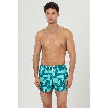 Pantaloni scurti de baie cu buzunare - Verde persan/Verde menta