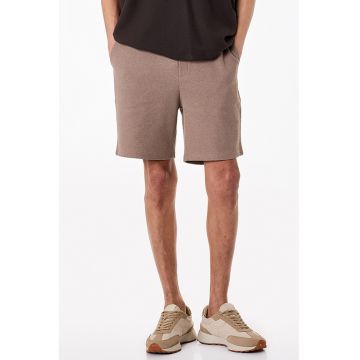 Pantaloni sucrti de trening cu aspect texturat' - Maro camel