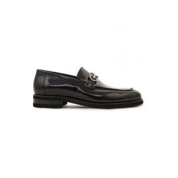 Pantofi loafer din piele naturala Cossi - Negru