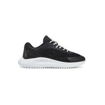 Pantofi sport cu detalii din piele ecologica - Negru