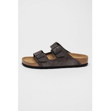 Papuci de piele intoarsa Arizona - Gri antracit