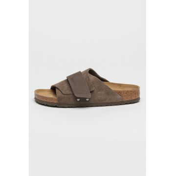 Papuci de piele intoarsa ecologica Kyoto - Maro inchis