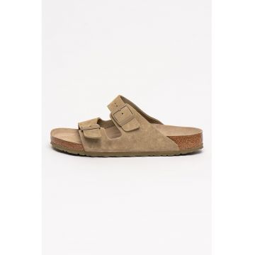 Papuci regular fit de piele intoarsa cu brant ergonomic Arizona