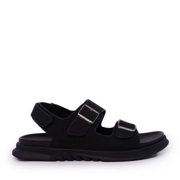 Sandale bărbați Luca di Gioia negre din piele nabuk  1651BS241006N