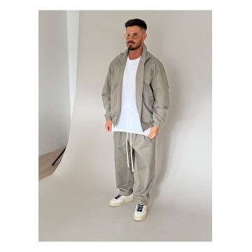 Set Jacheta cu fermoar si pantalon lung drept Taupe 20706 - Bej