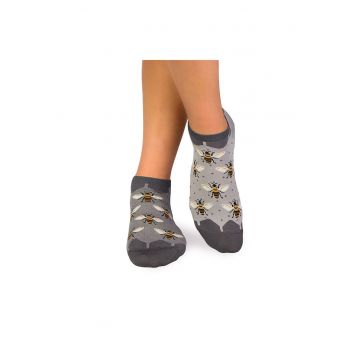 Sosete scurte bambus FINE BAMBOO Sneaker Bees - Grey