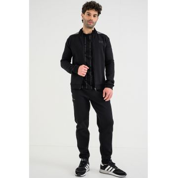 Trening din amestec de bumbac cu buzunare - Negru/Gri inchis