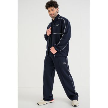 Trening regular fit cu benzi contrastante - Alb/Albastru ultramarin