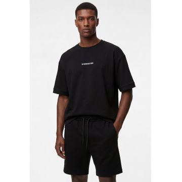 Tricou cu maneci cazute - Negru