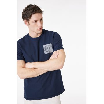 Tricou de bumbac - Albastru indigo