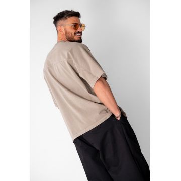 Tricou Oversize Prespalat Taupe 20723 - Bej