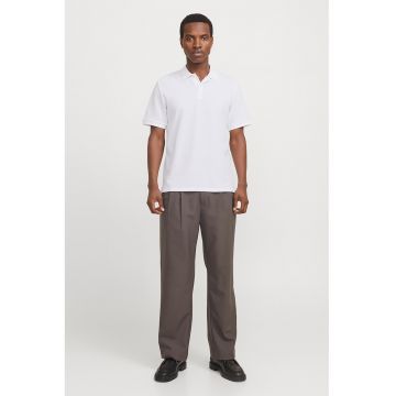 Tricou polo din amestec de bumbac organic - Alb optic