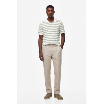 Tricou polo in dungi - Alb/Verde