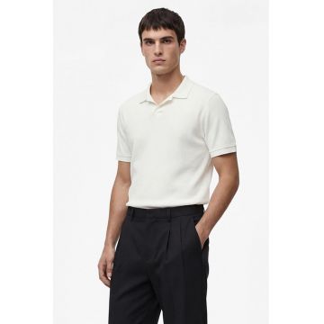 Tricou polo regular fit - texturat - Alb