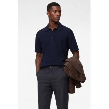 Tricou polo texturat - Albastru ultramarin