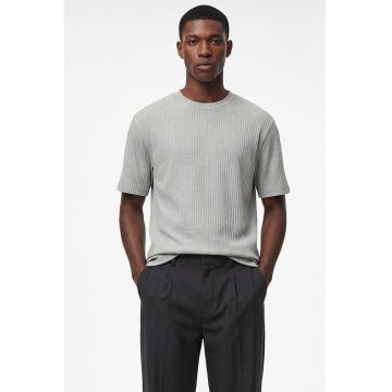 Tricou regular fit cu aspect texturat - Gri deschis