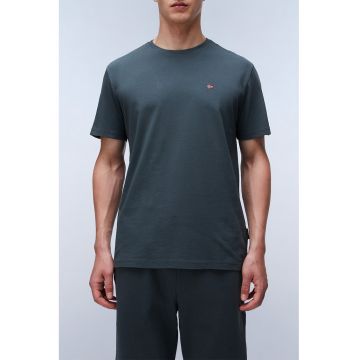 Tricou regular-fit de bumbac Salis - Gri carbune