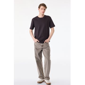 Tricou regular fit din bumbac - Maro