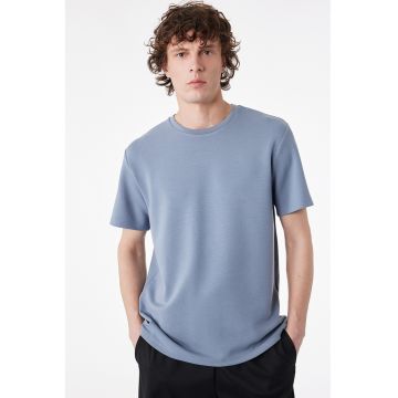 Tricou regular fit uni - Albastru inchis