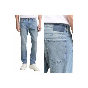 Blugi Barbati -  Josh - Slim Fit - Talie Medie - Fermoar - Lungi - 5 Buzunare - Bumbac - L36 - Albastru