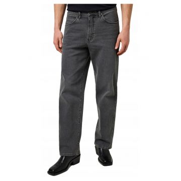 Blugi Barbati -  Loose Straight - Straight Fit - Talie Inalta - 5 Buzunare - Fermoar - Lungi - Bumbac - Gri - Albastru