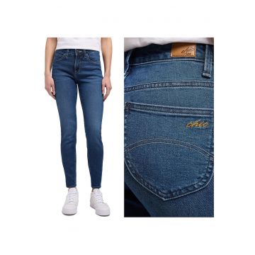 Blugi Dama -  High Rise Clay - Skinny Fit - Talie Inalta - Fermoar - Lungi - 5 Buzunare - Bumbac - W33-L31 US - Albastru