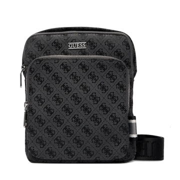 Geantă crossbody bărbați Guess Boston neagră cu logo 921BGEAHMBOSTP6123N