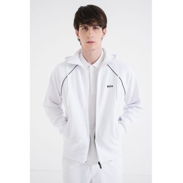 Hanorac din amestec de bumbac cu logo pe piept - Alb optic