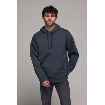 Hanorac supradimensionat cu gluga ajustabila - Albastru inchis