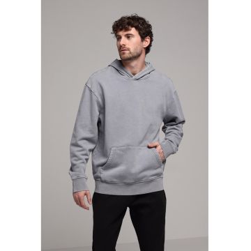 Hanorac uni cu buzunar kangaroo - Gri cenusiu