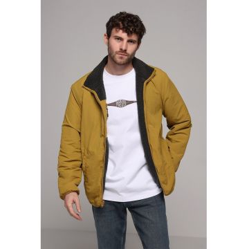 Jacheta reversibila cu fermoar - Gri inchis/Galben mustar