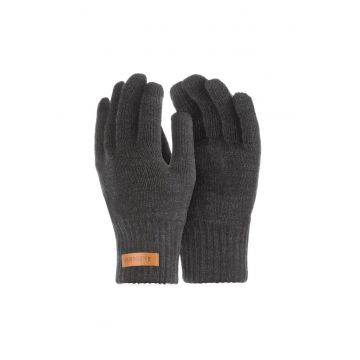 Manusi pentru barbati - Brodrene - Acril - Dimensiune universala - Gri grafit