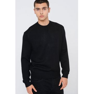 Michael Kors - Pulover din amestec de lana cu decolteu la baza gatului - Negru