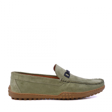 Mocasini bărbați TheZeus verzi din piele întoarsă 2101BM17577VV