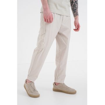 Pantaloni cargo din material usor Urbanex - Verde pal