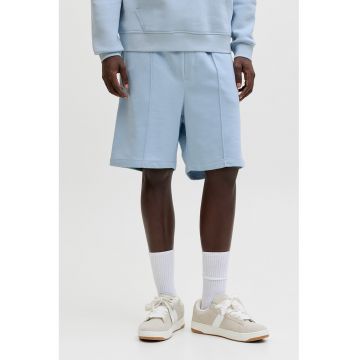 Pantaloni scurti de trening din amestec de bumbac organic - Albastru glaciar