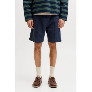 Pantaloni scurti de trening din amestec de bumbac organic - Bleumarin