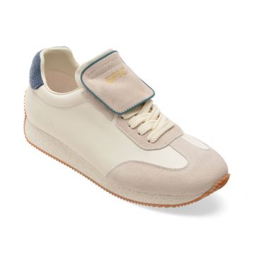Pantofi sport EPICA albi, 59635, din piele naturala