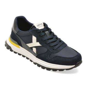 Pantofi sport GRYXX bleumarin, 58636, din material textil si piele naturala