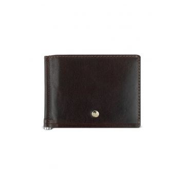 Portofel Barbati  Neaples din Piele Naturala Maro - 491369 - 11 x 1 x 8 -5 cm