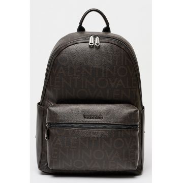 Rucsac din piele ecologica cu imprimeu logo King - Maro inchis