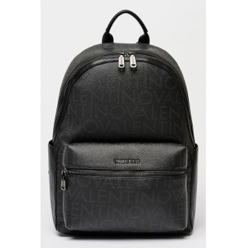 Rucsac din piele ecologica cu imprimeu logo King - Negru